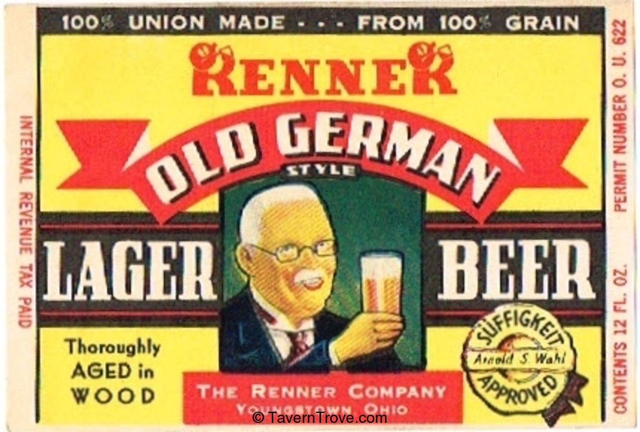 Item 15815 1938 Old German Style Lager Beer Label OH9322