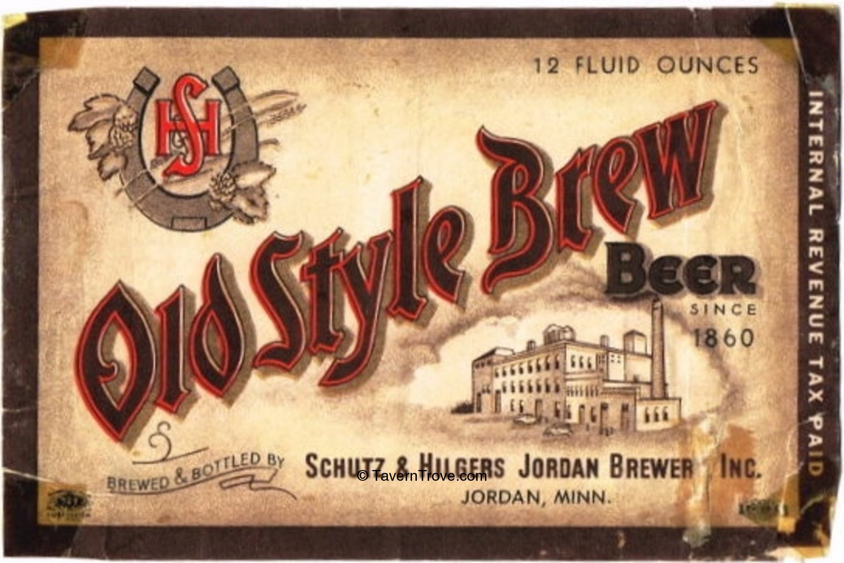 Item #77184 1938 Old Style Brew Beer Label CS84-04V 
