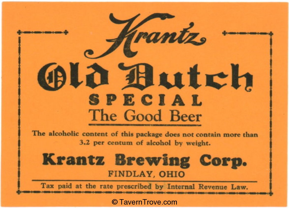 Old Dutch Special Beer