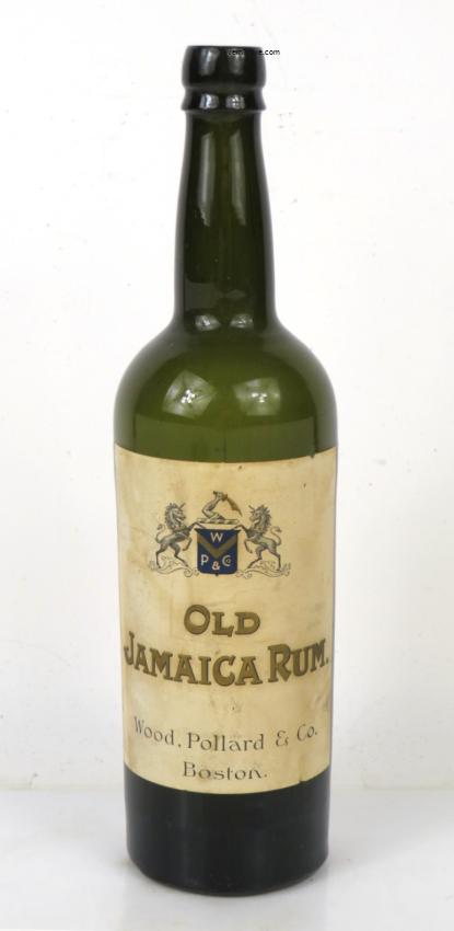Old Jamaica Rum 12¼ Inch Bottle Wood Pollard & Co. Boston Massachusetts