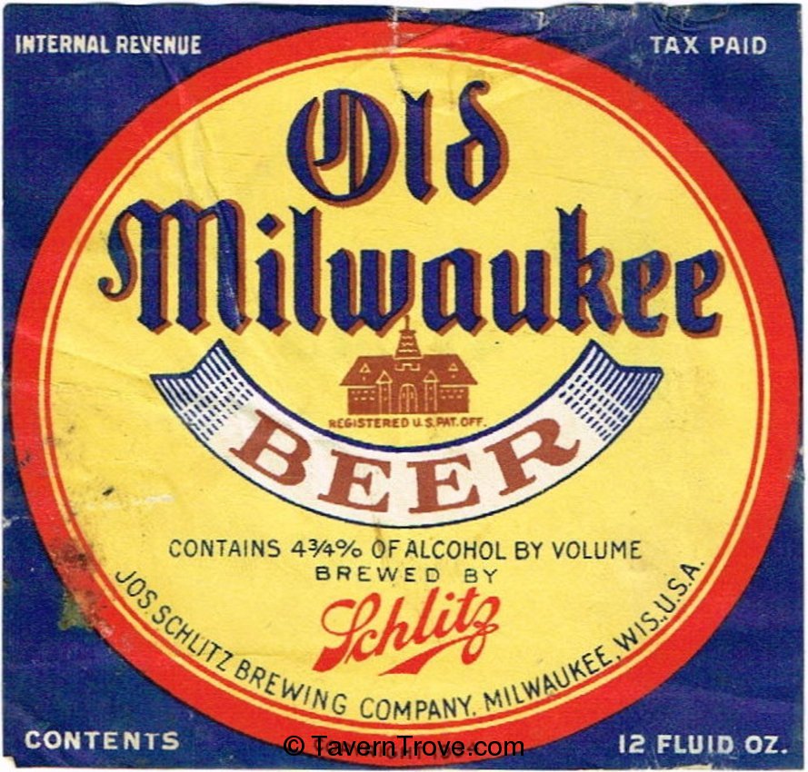 Item 51690 1936 Old Milwaukee Beer Dupe Label WI316OMSi