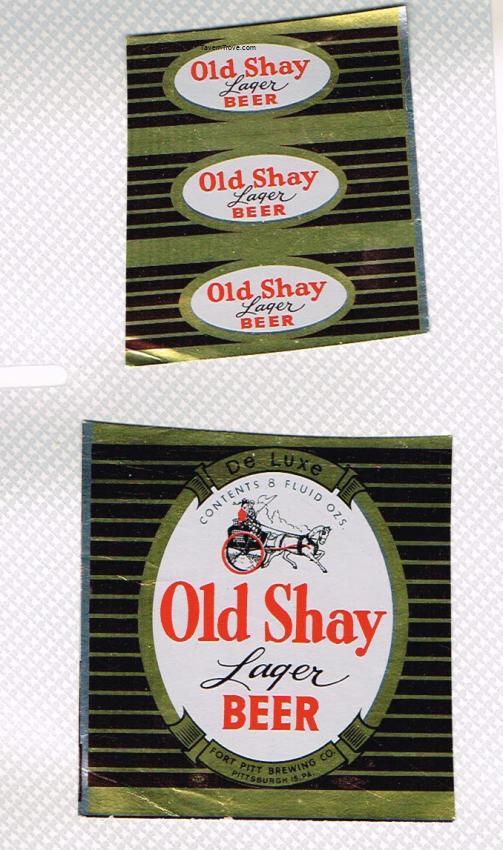 Old Shay Lager Beer w/3 uncut necks