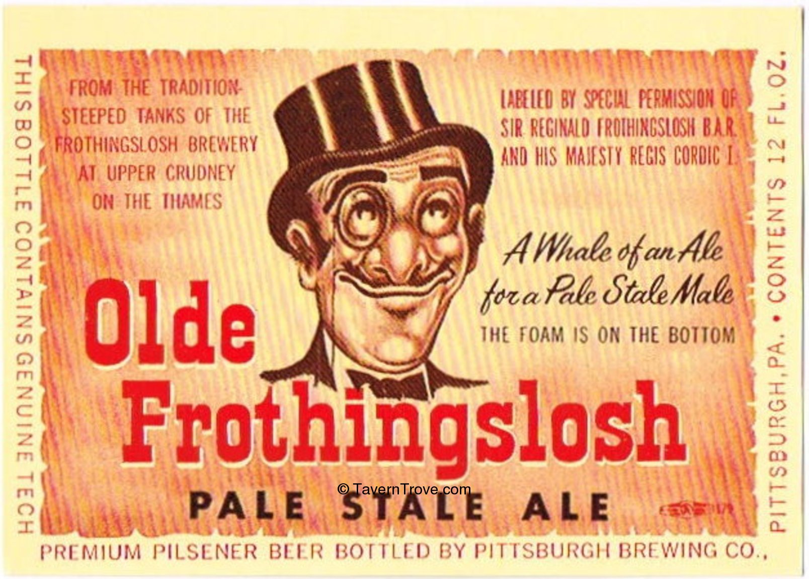 Item 19280 1959 Olde Frothingslosh Pale State Ale Label