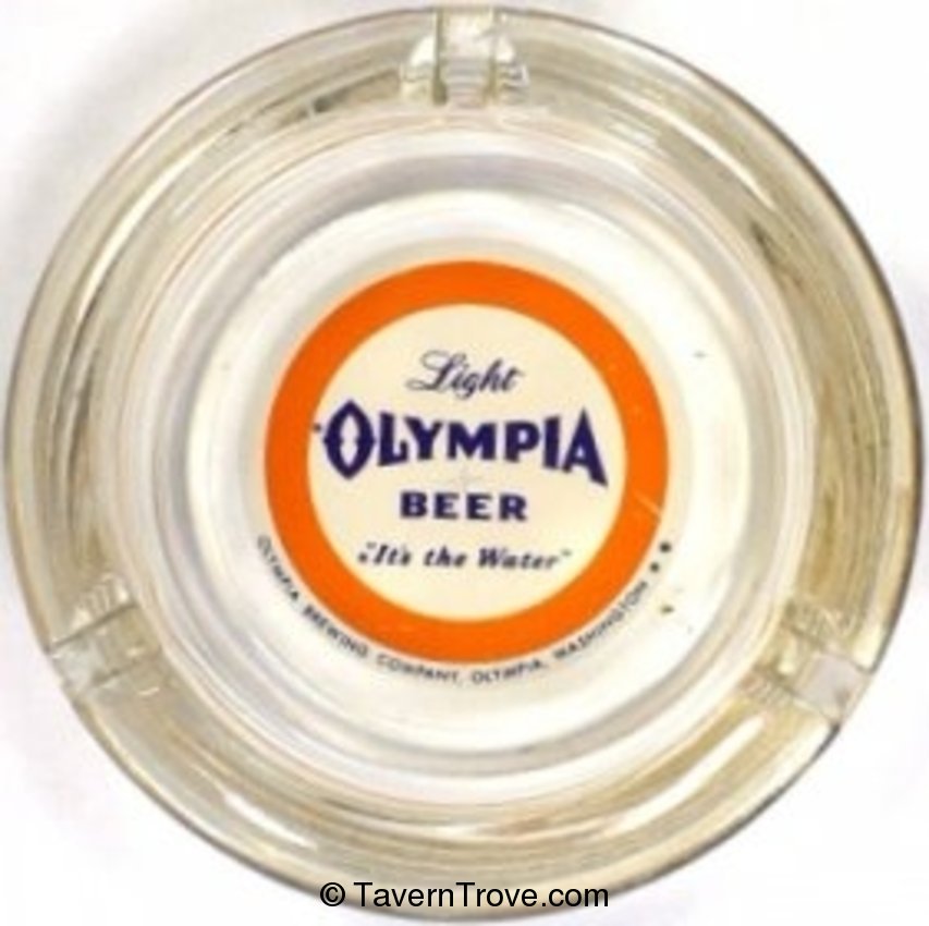 Olympia Beer glass ash tray