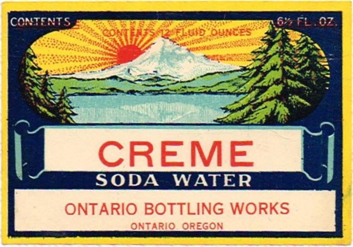 Ontario Bottling Works Creme Soda Water Oregon 12oz