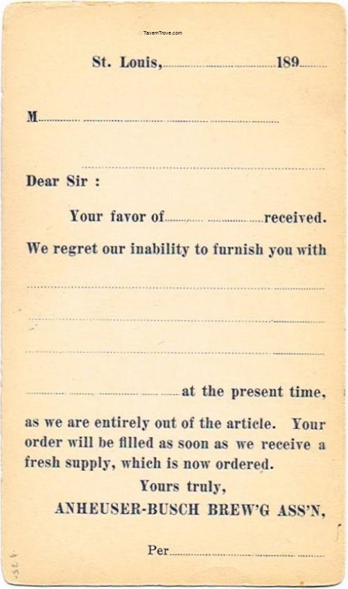 Anheuser-Busch Brewery Rain Check