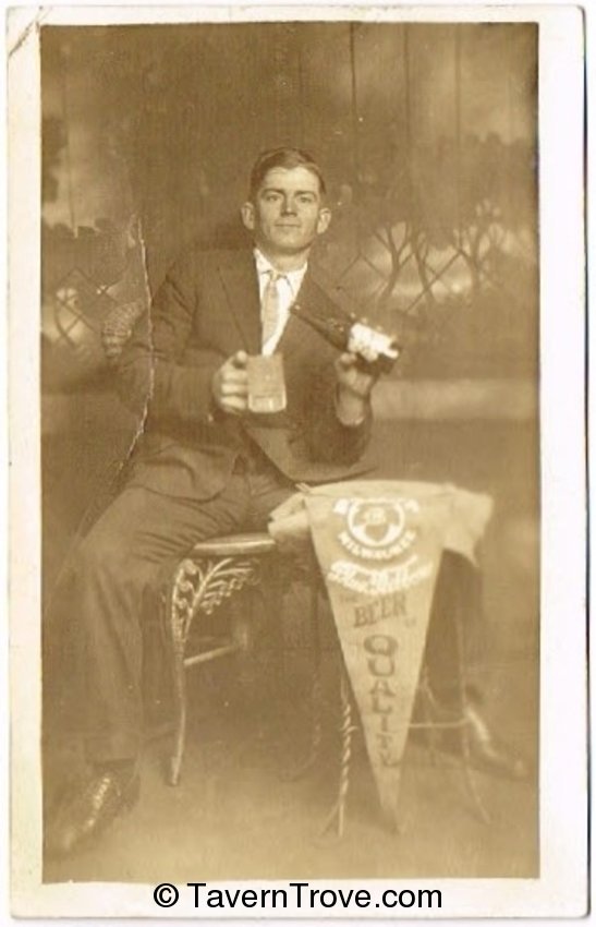 Pabst Blue Ribbon Beer Banner RPPC