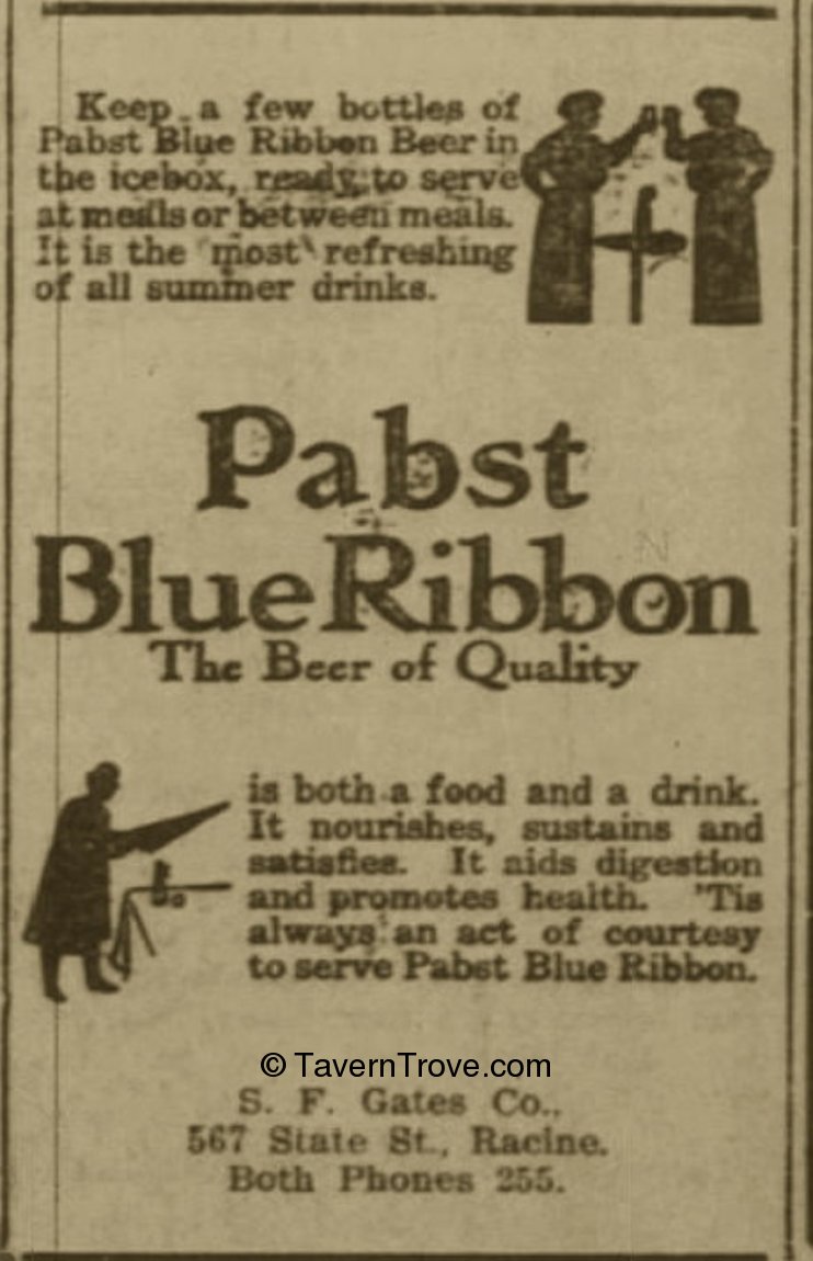 Item #33793 1907 Pabst Blue Ribbon Beer Paper Ad