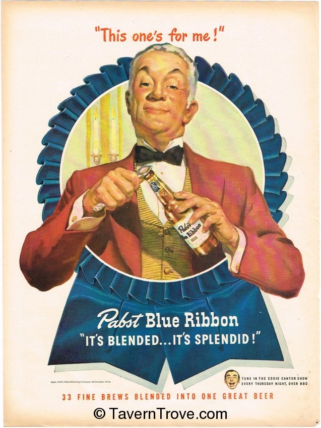 Pabst Blue Ribbon Beer splendid