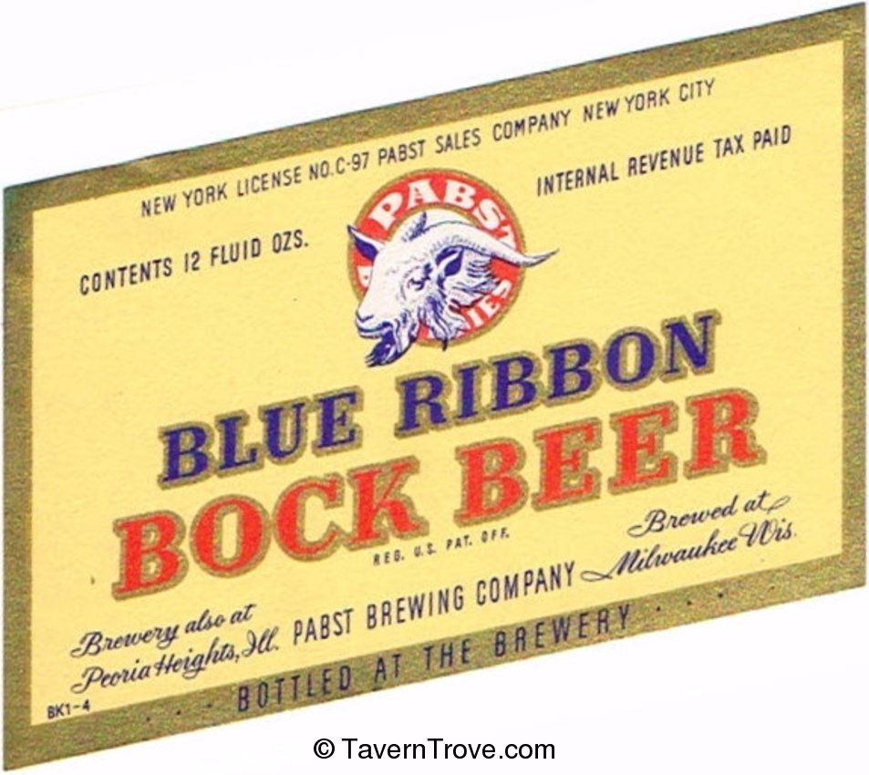 Blue Ribbon Bock Beer (NYC)
