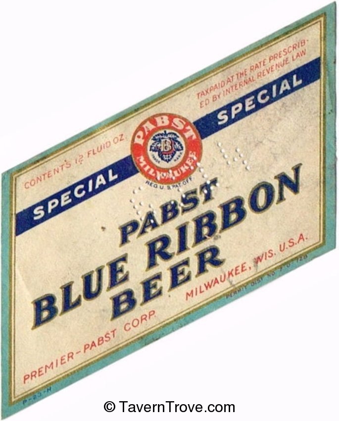 Pabst Blue Ribbon Special Beer