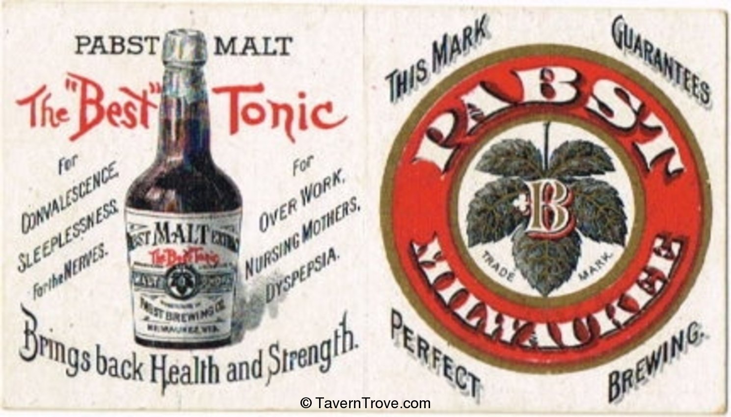 Pabst Malt Tonic 1895-1896 Pocket Calendar