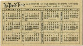 Pabst Malt Tonic 1895-1896 Pocket Calendar