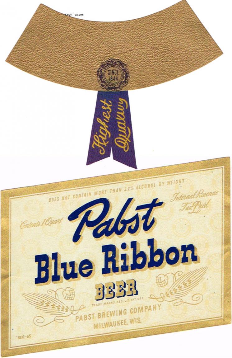 Item #91160 1942 Pabst Blue Ribbon Beer Label WI286-115