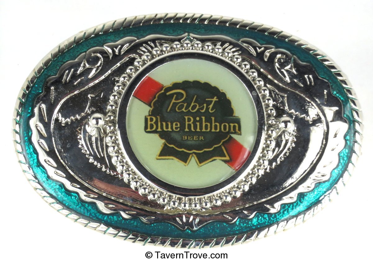 Pabst Blue Ribbon Beer blue with inlay