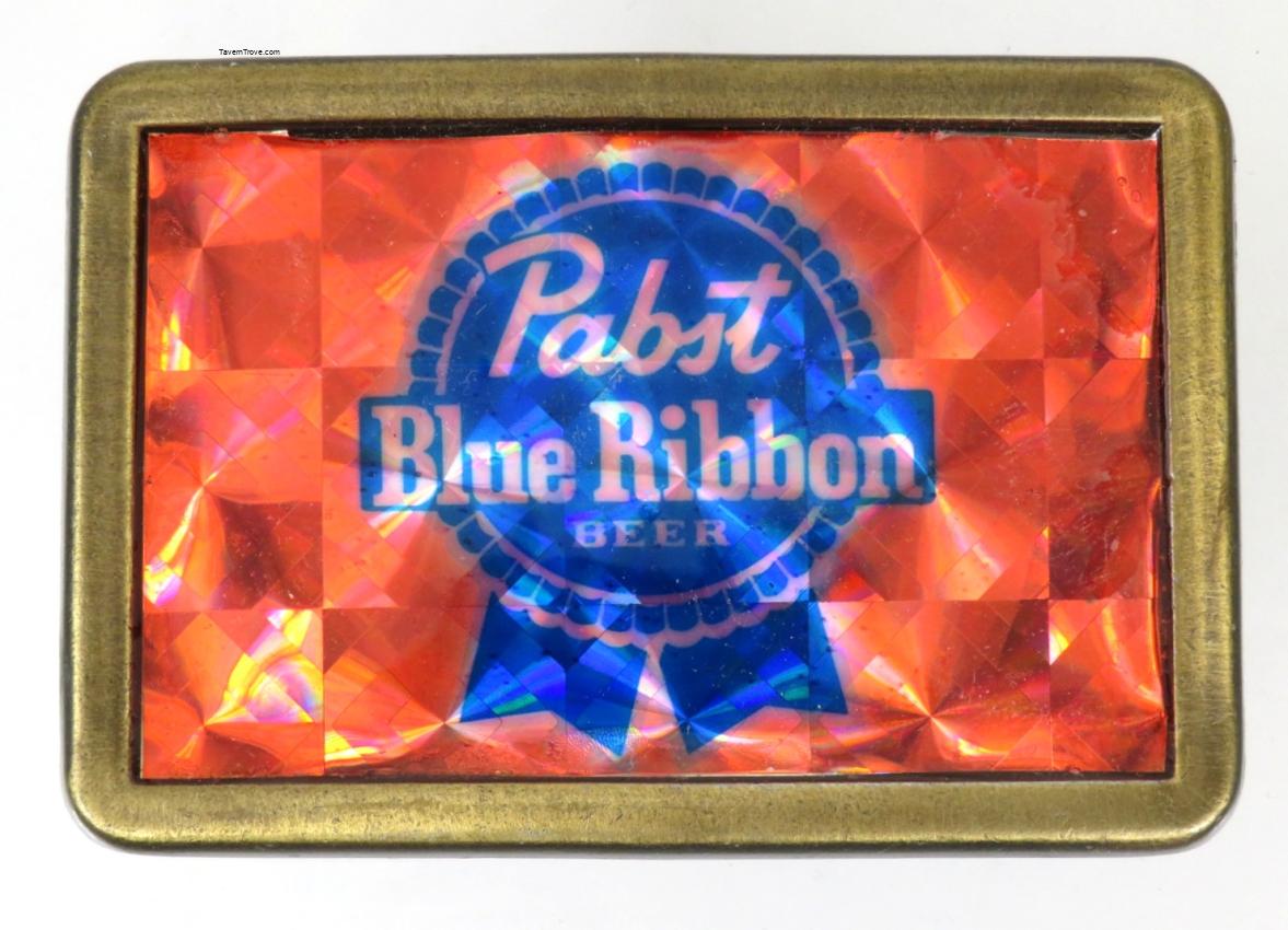 Pabst Blue Ribbon Beer brass with red psychedelic insert