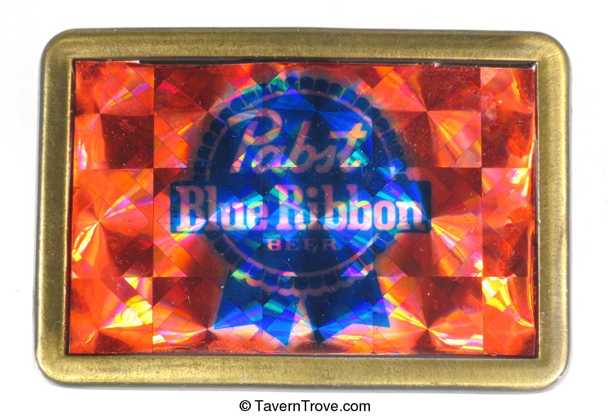 Pabst Blue Ribbon Beer brass with red psychedelic insert