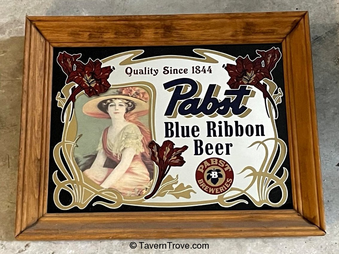 Pabst Blue Ribbon Beer Victorian Woman at Left
