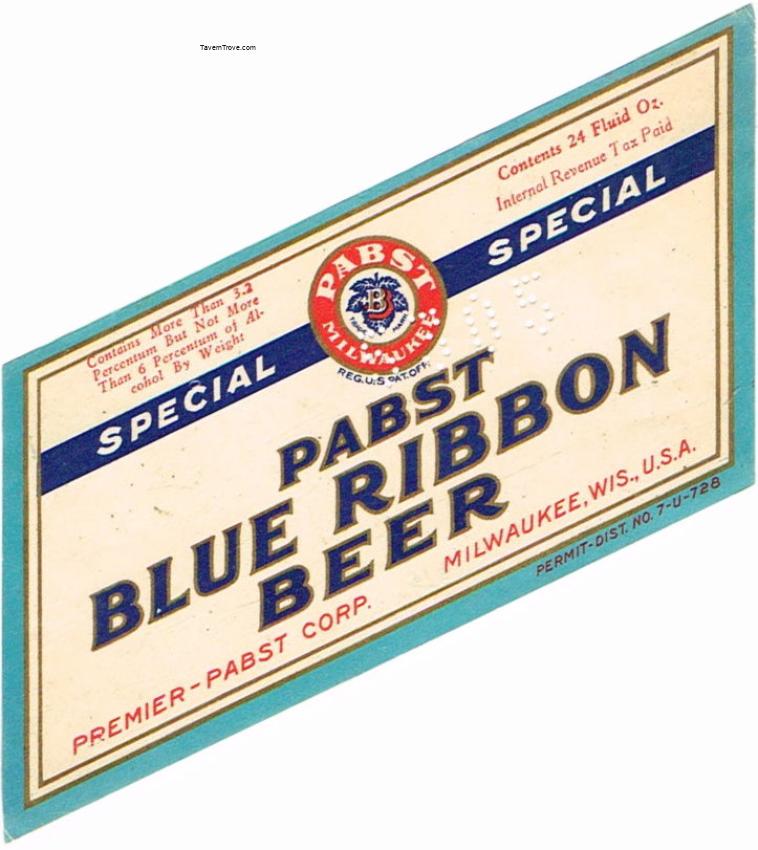 Pabst Blue Ribbon Special Beer