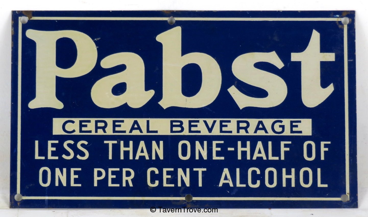Pabst Cereal Beverage Tin Sign