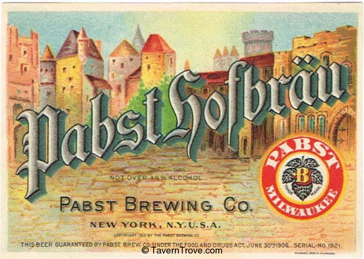 Pabst Hofbrau Beer