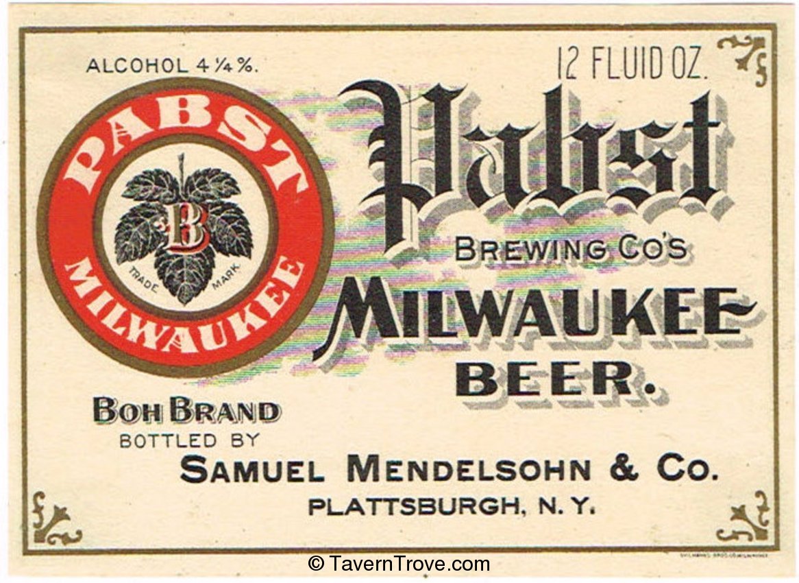 Pabst Milwaukee Boh Brand Beer