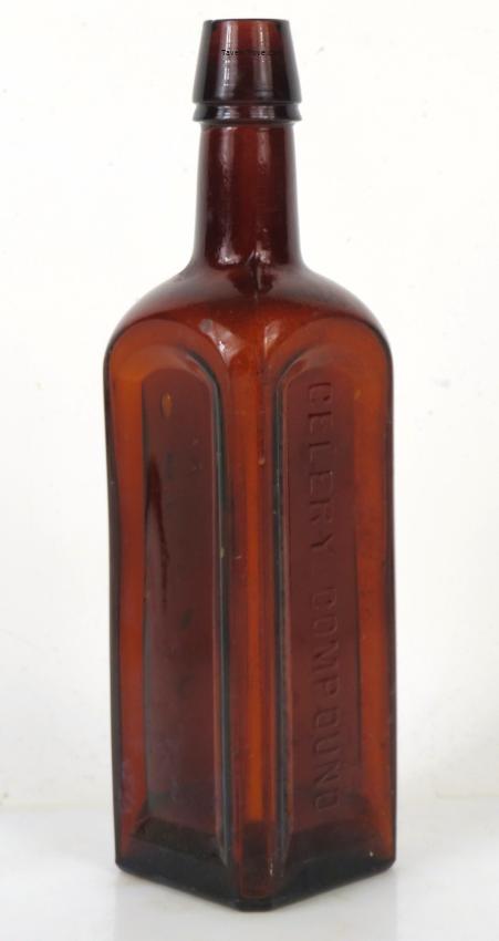 Paine's Celery Compound 9¾ Inch Embossed Bitters Bottle