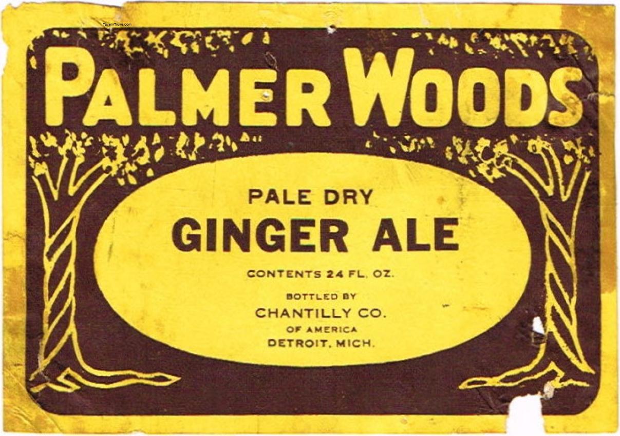 Palmer Wooids Ginger Ale Chantilly Co. Detroit Michigan
