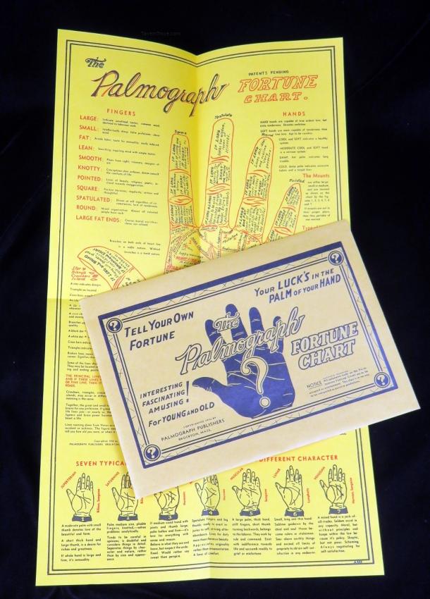 Palmograph Palm Reading Fortune Telling Chart Occult