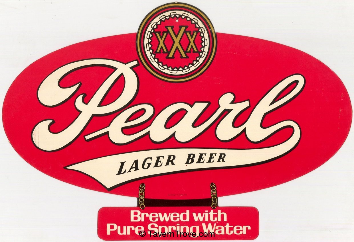 Pearl Beer Die-cut Cardboard Sign