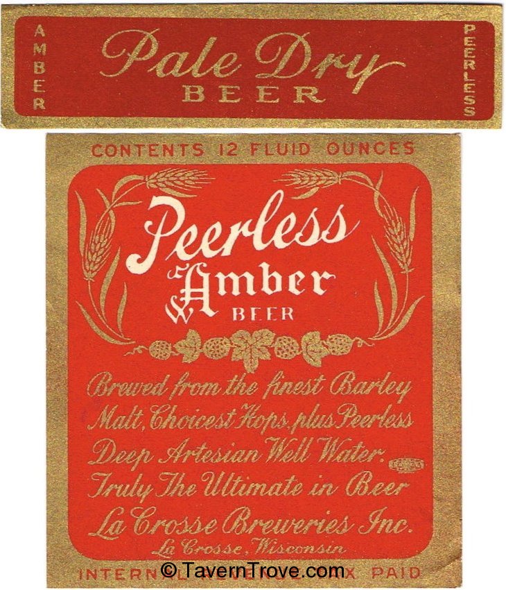 Item 100427 1937 Peerless Amber Beer Label WI21816