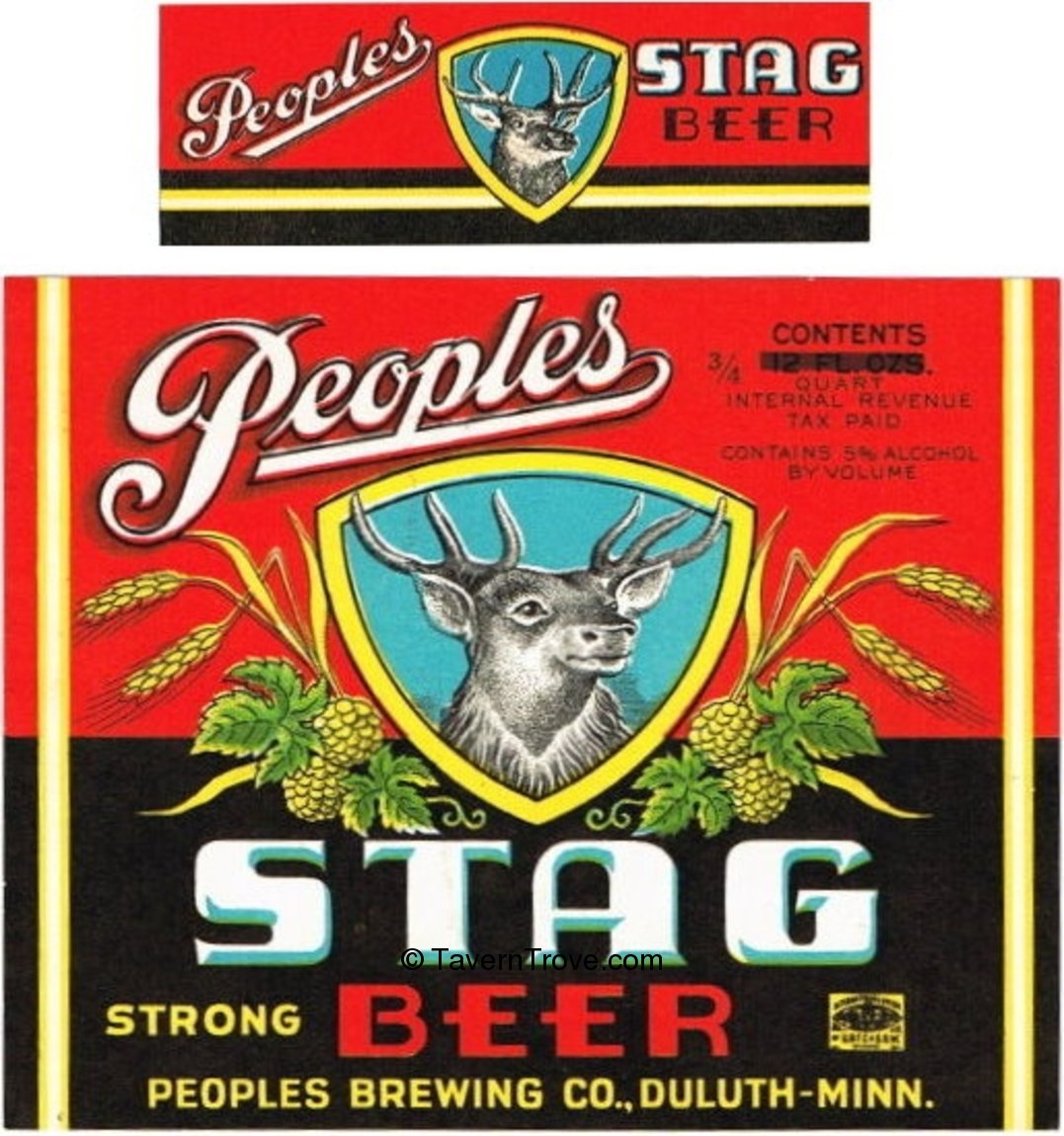 Item 77161 1936 People's Stag Beer Label CS8014