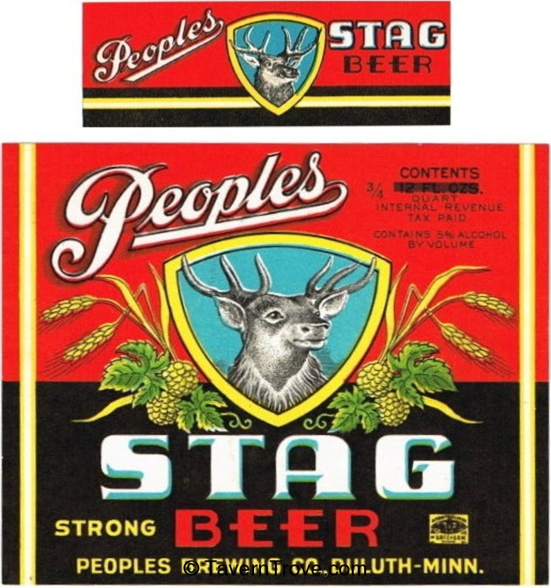 Item 77161 1936 People's Stag Beer Label CS8014