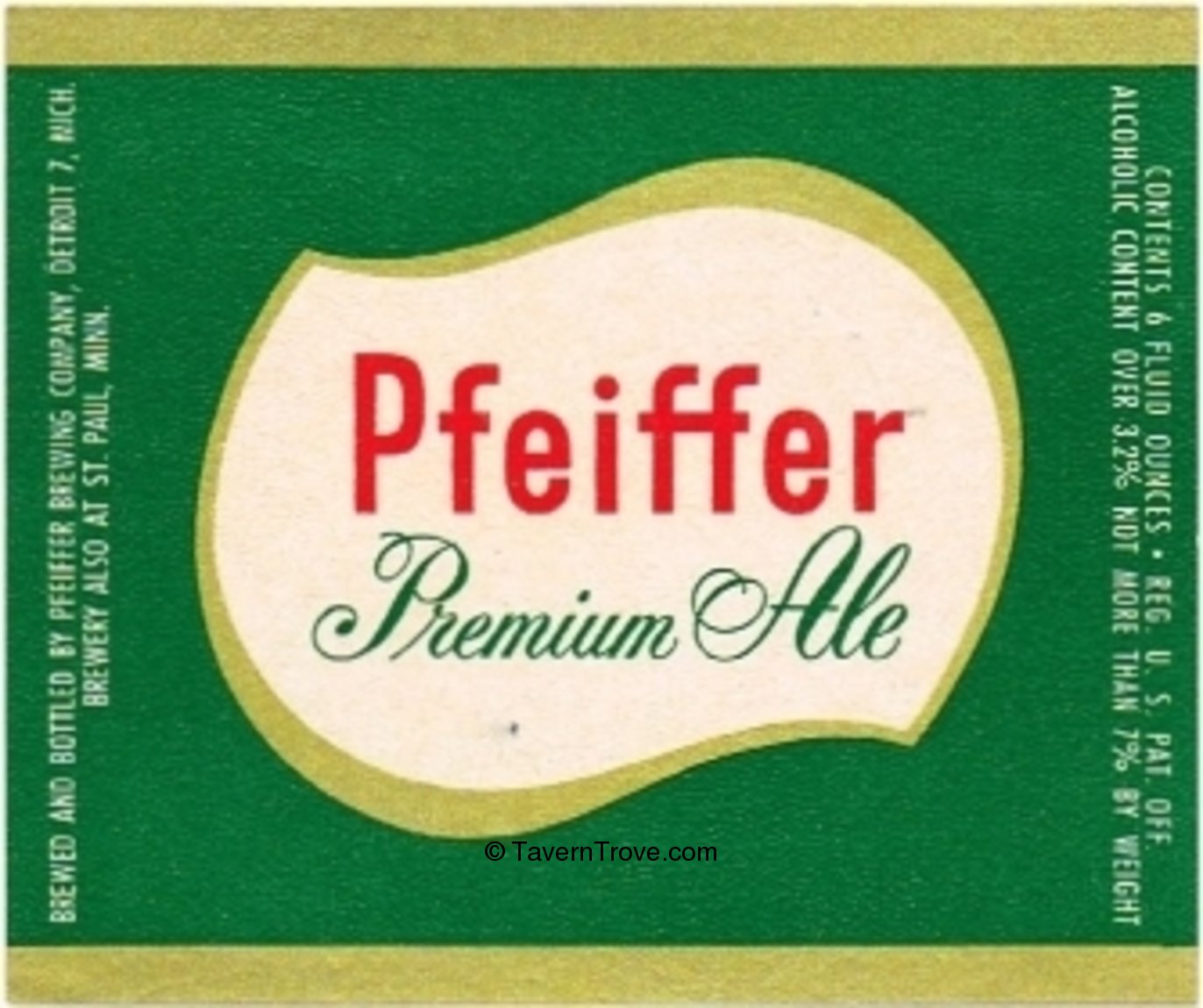 Item #71965 1962 Pfeiffer Premium Ale Label