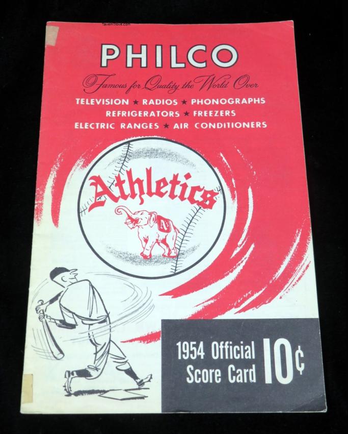 Philco Philadelphia Athletics Baseball Scorecard (vs NY Yankees)
