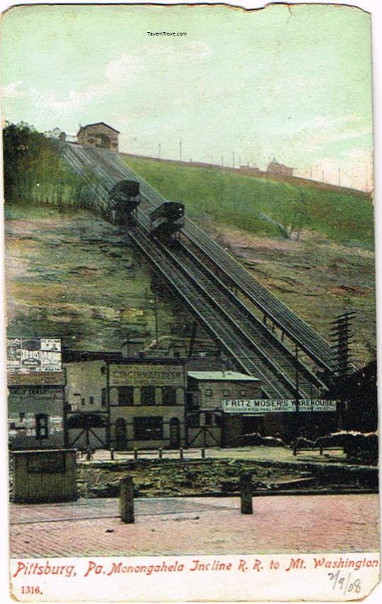 Hauck's & Gerke Brewery Signs PAt The Monongahela Incline