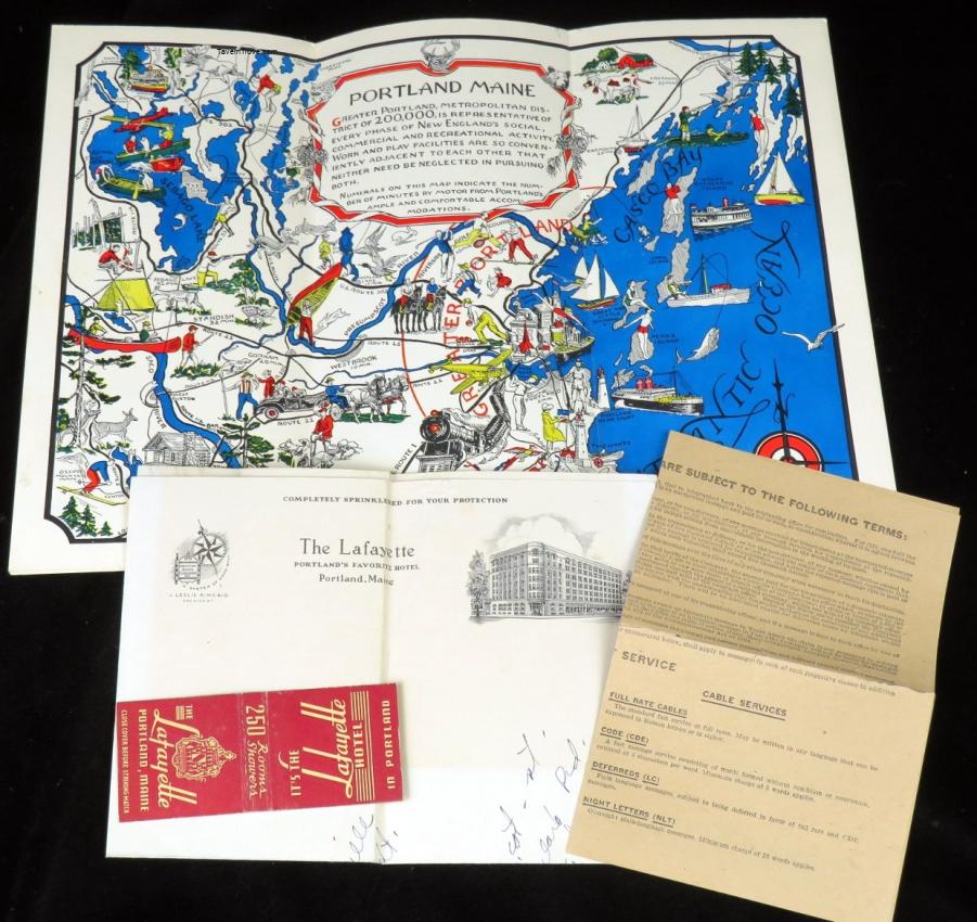 Portland Maine Tourist Brochure & Ephemera Lafayette Hotel