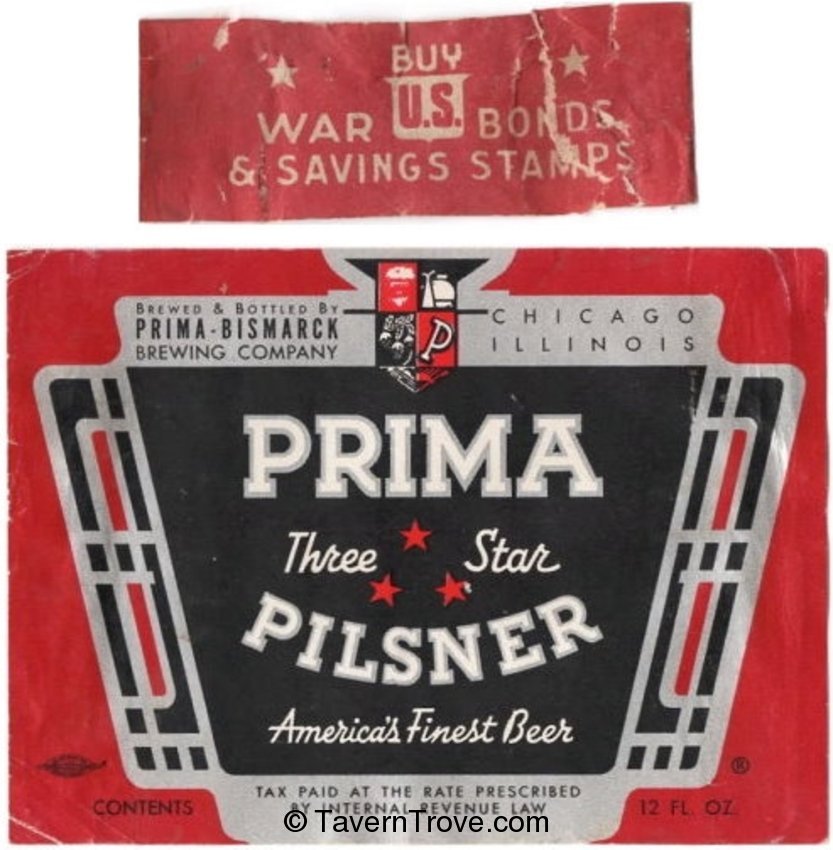 Prima Three Star Pilsener Beer