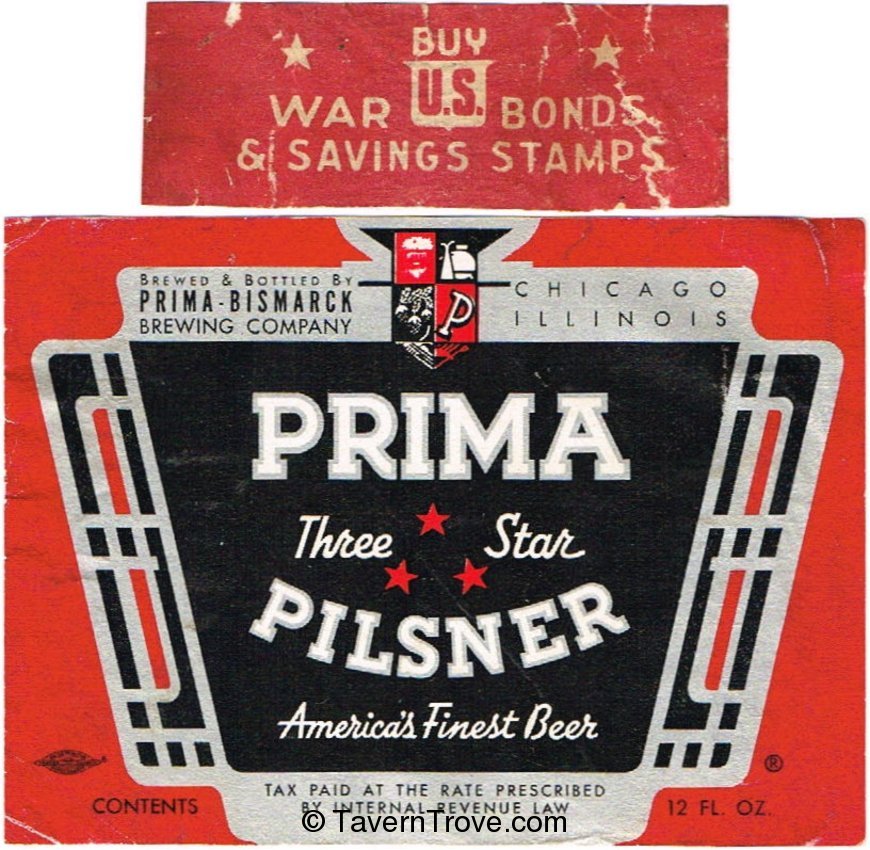 Prima Three Star Pilsener Beer (War Bonds)