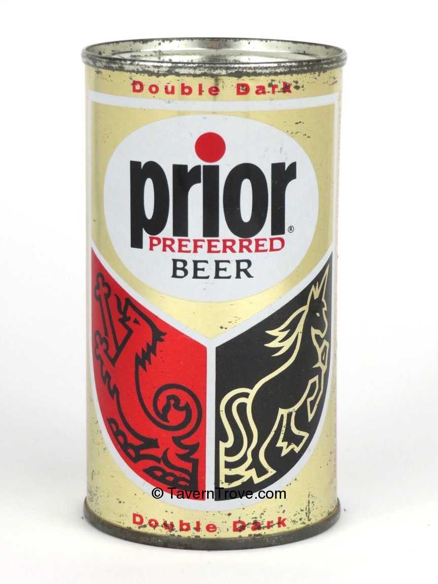 Prior Beer Label Item #1463 1958 Prior Double Dark Beer Flat Top Can 117-08