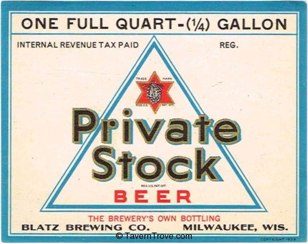 Blatz Private Stock Beer