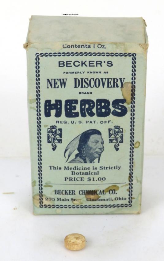 Quack Medicine Becker's New Discovery Herbs Cincinnati Ohio