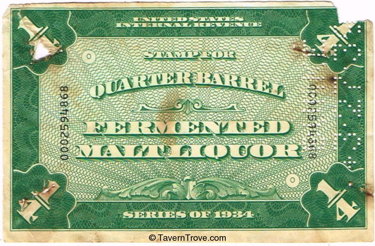 Quarter Barrel Internal Revenue Tax Stamp