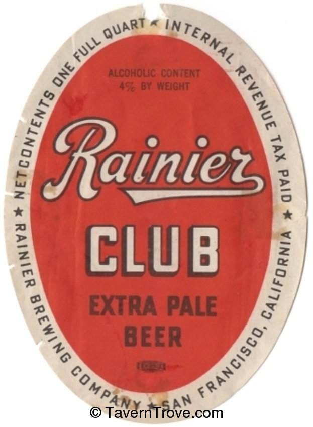 Rainier Club Extra Pale Beer