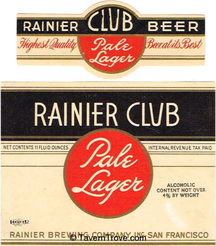 Rainier Club Pale Lager Beer