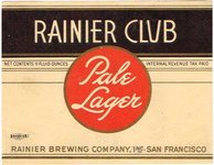 Rainier Club Pale Lager Beer