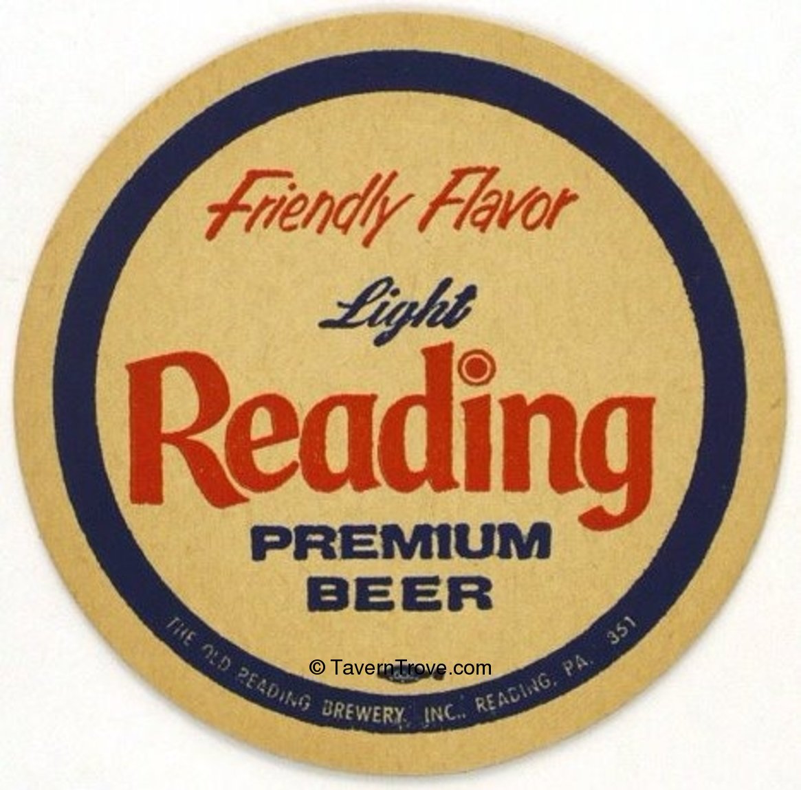 Item 33021 1962 Reading Premium Beer Coaster PAREAD43