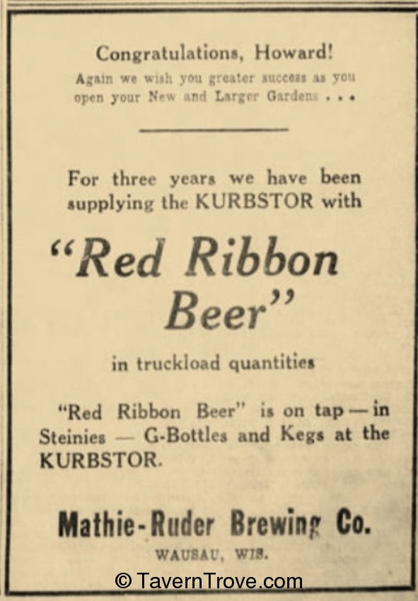 Red Ribon Beer Item #41904 1937 Red Ribbon Beer Paper Ad