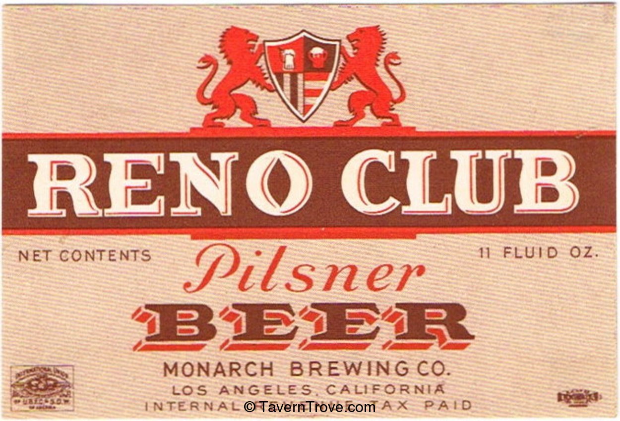 Reno Club Pilsner Beer