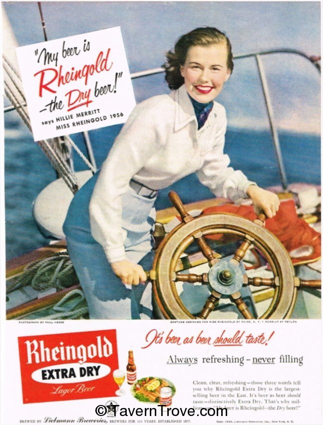 Item #74854 1956 Rheingold Extra Dry Lager Beer Paper Ad
